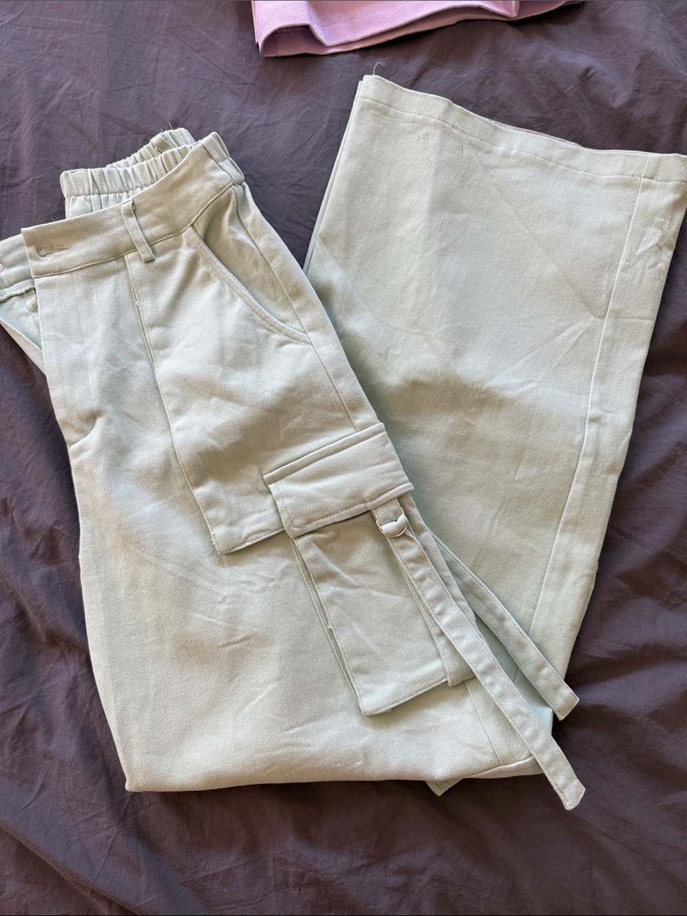 Nasty Gal Wide Leg Cargo Pants Green